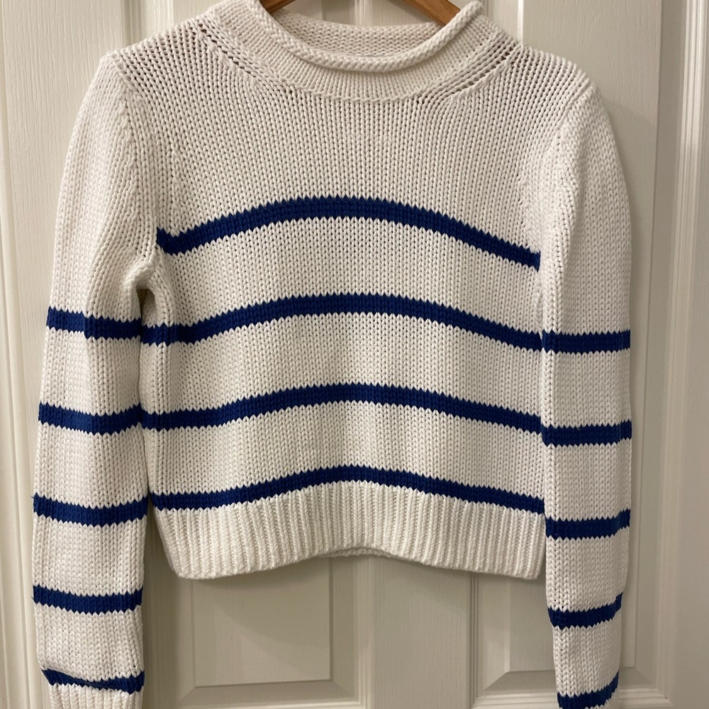 La Ligne White and Blue Striped Sweater - Picture 5 of 12